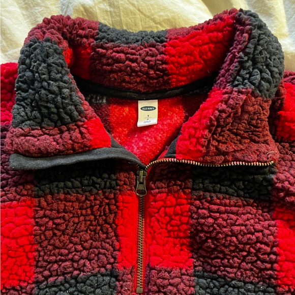 Old Navy- Plaid Quarter Zip Fleece Hoodie - Picture 6 of 9